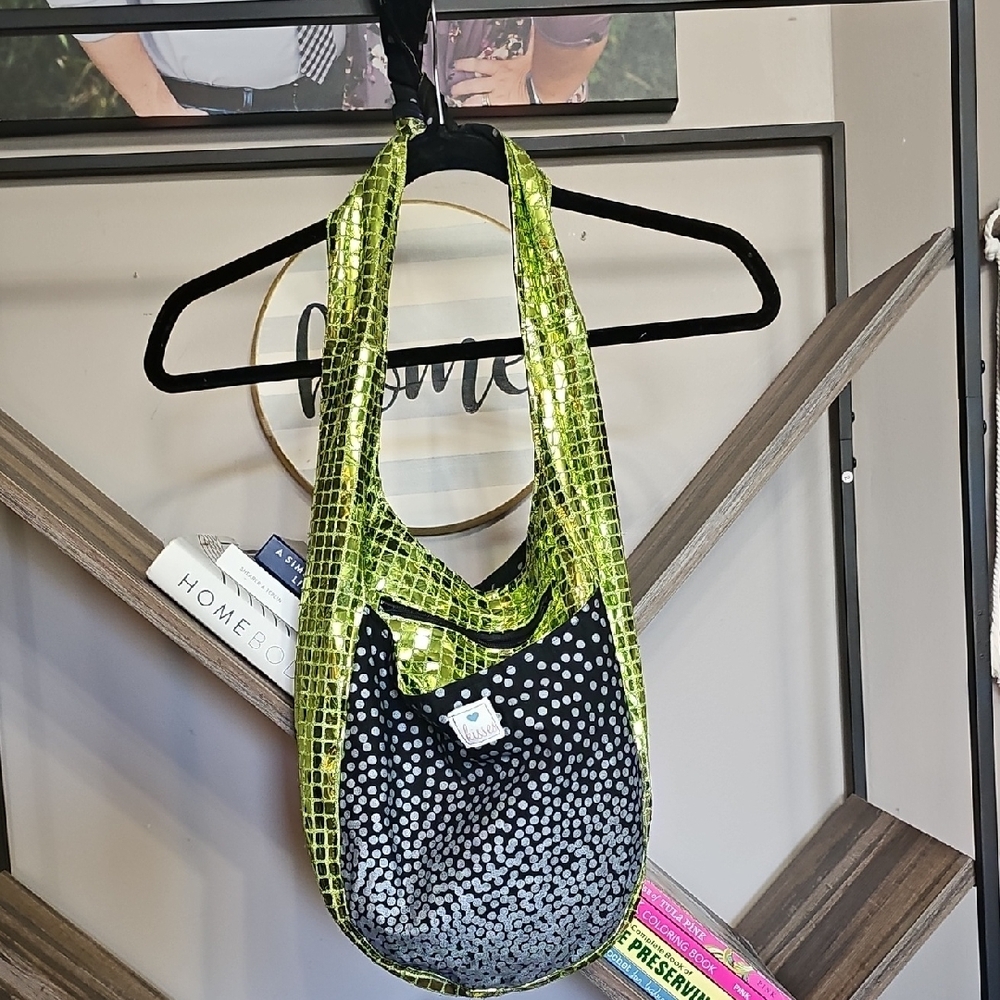 Stylish Green and Black Women's Bag